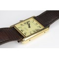 ceas Cartier " Tank Vermeil ". mecanic. cca 1976 Franta